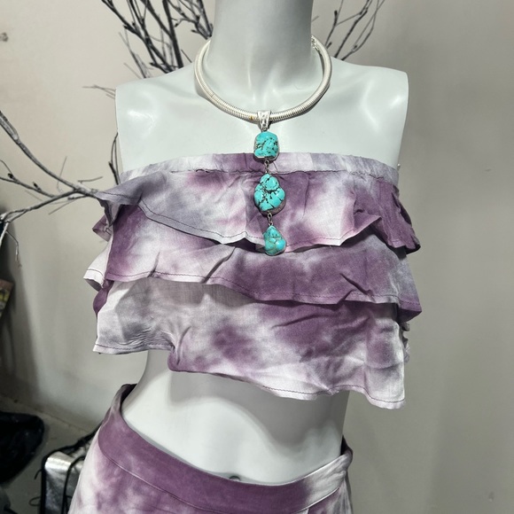 ❗️LAST CHANCE❗️Ruffled Boho Top & High Low Maxi Skirt Set NWT  l - Picture 3 of 10